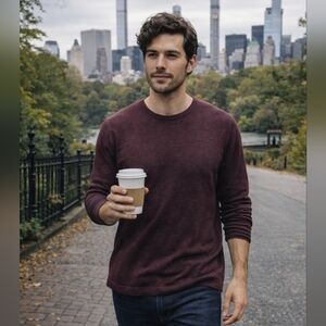 Mossino Merino Wool Mens Sweater L MENWEAR WORK CASUAL Classic Elegant Luxury